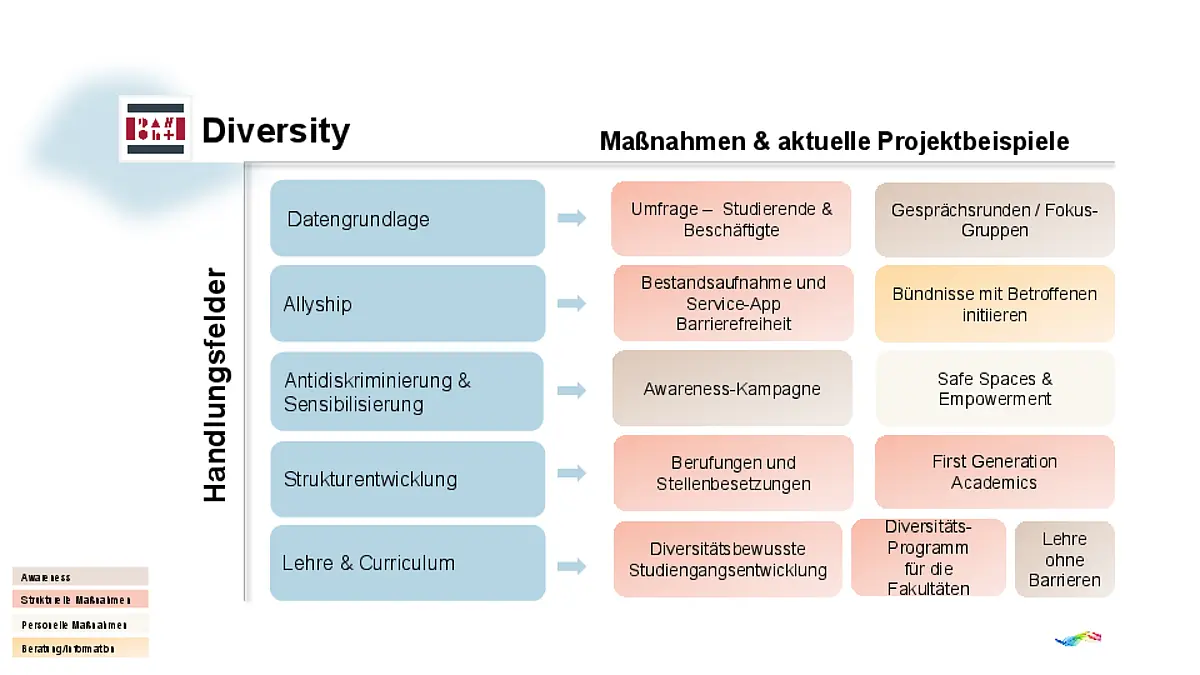 Chart Handungsfelder und aktuelle Beispiele Diversity