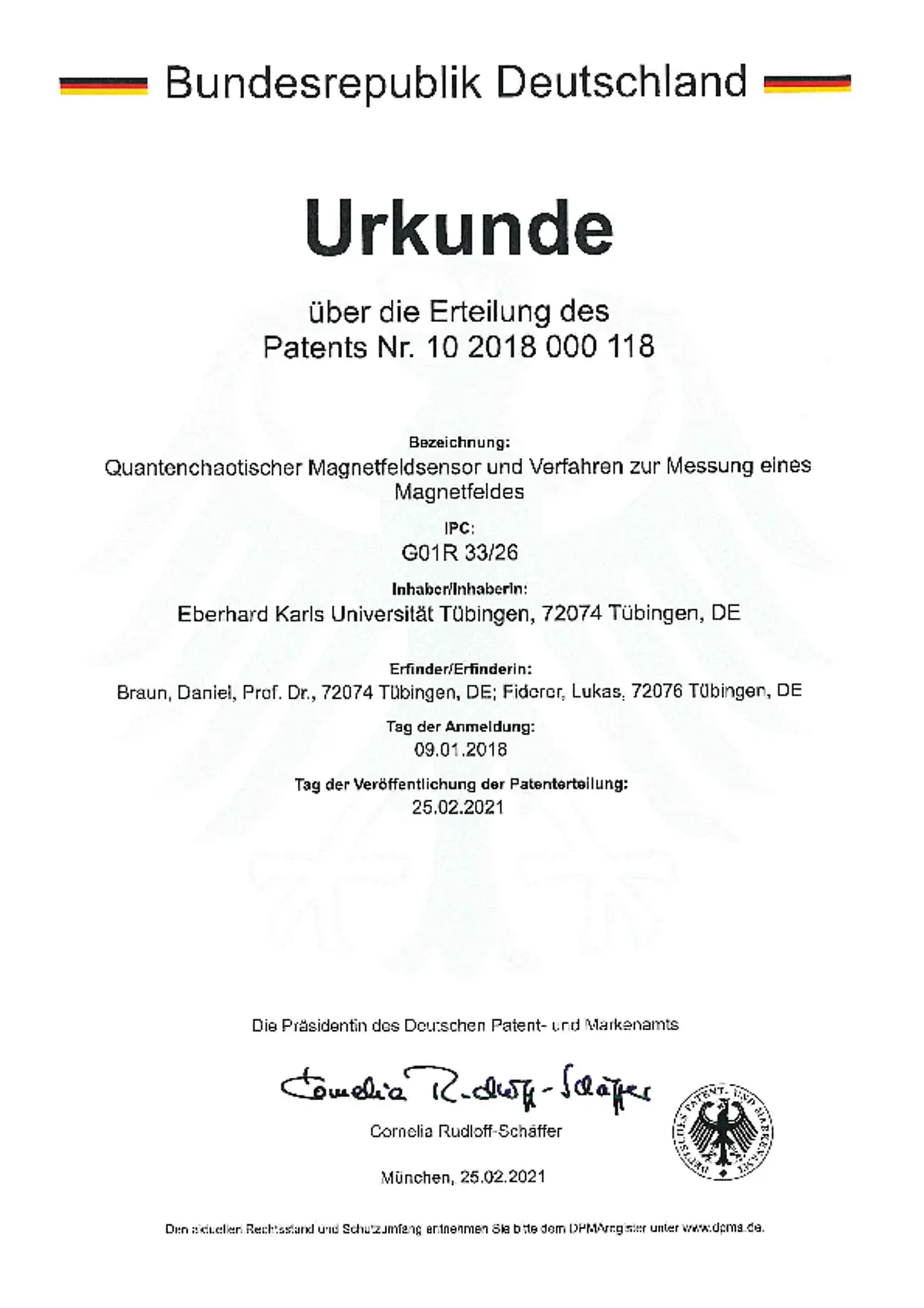 Patenturkunde