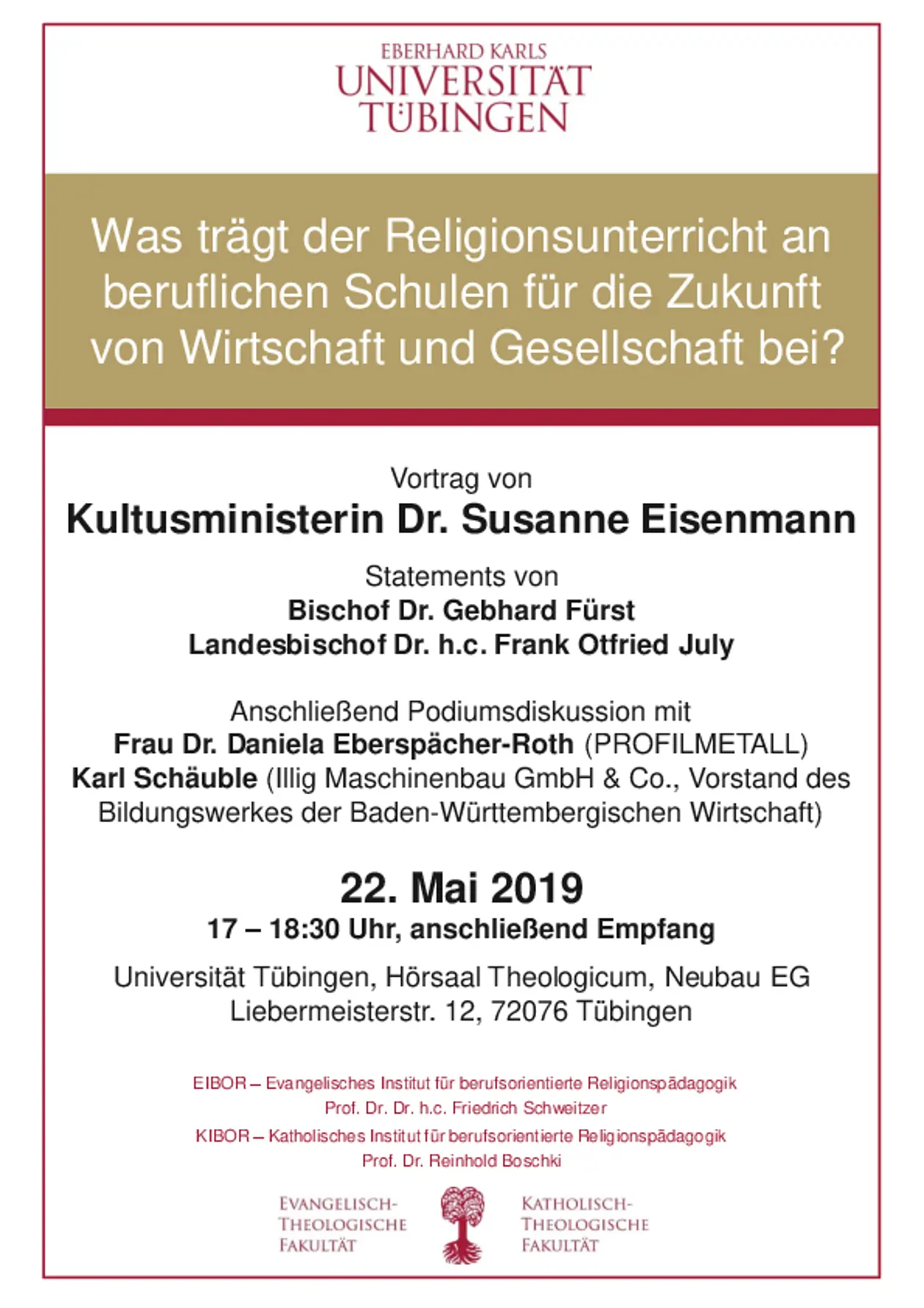 Plakat "Was trägt der Religionsunterricht an beruflichen Schulen für die Zukunft von Wirtschaft und Gesellschaft bei?"