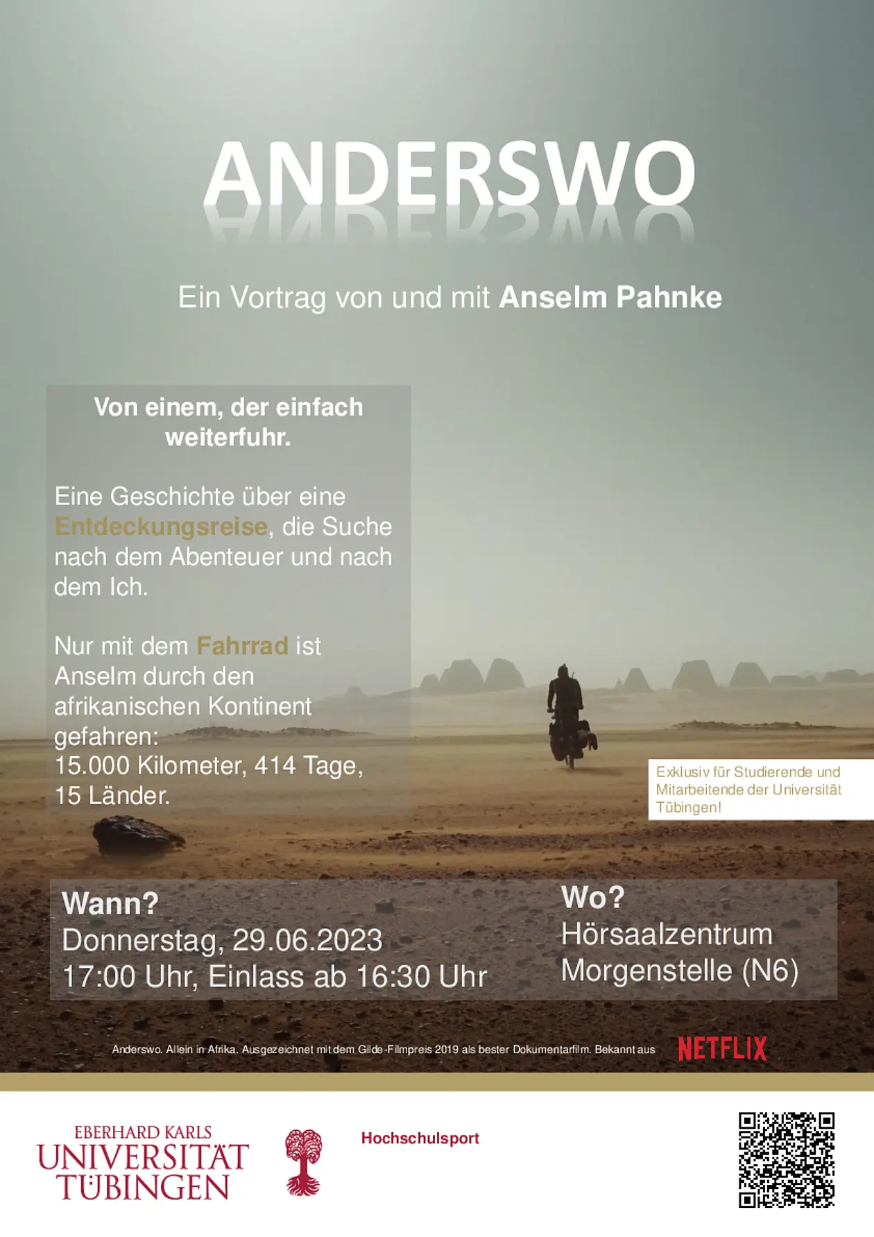 Plakat über den Vortrag von Ansem Pahnke