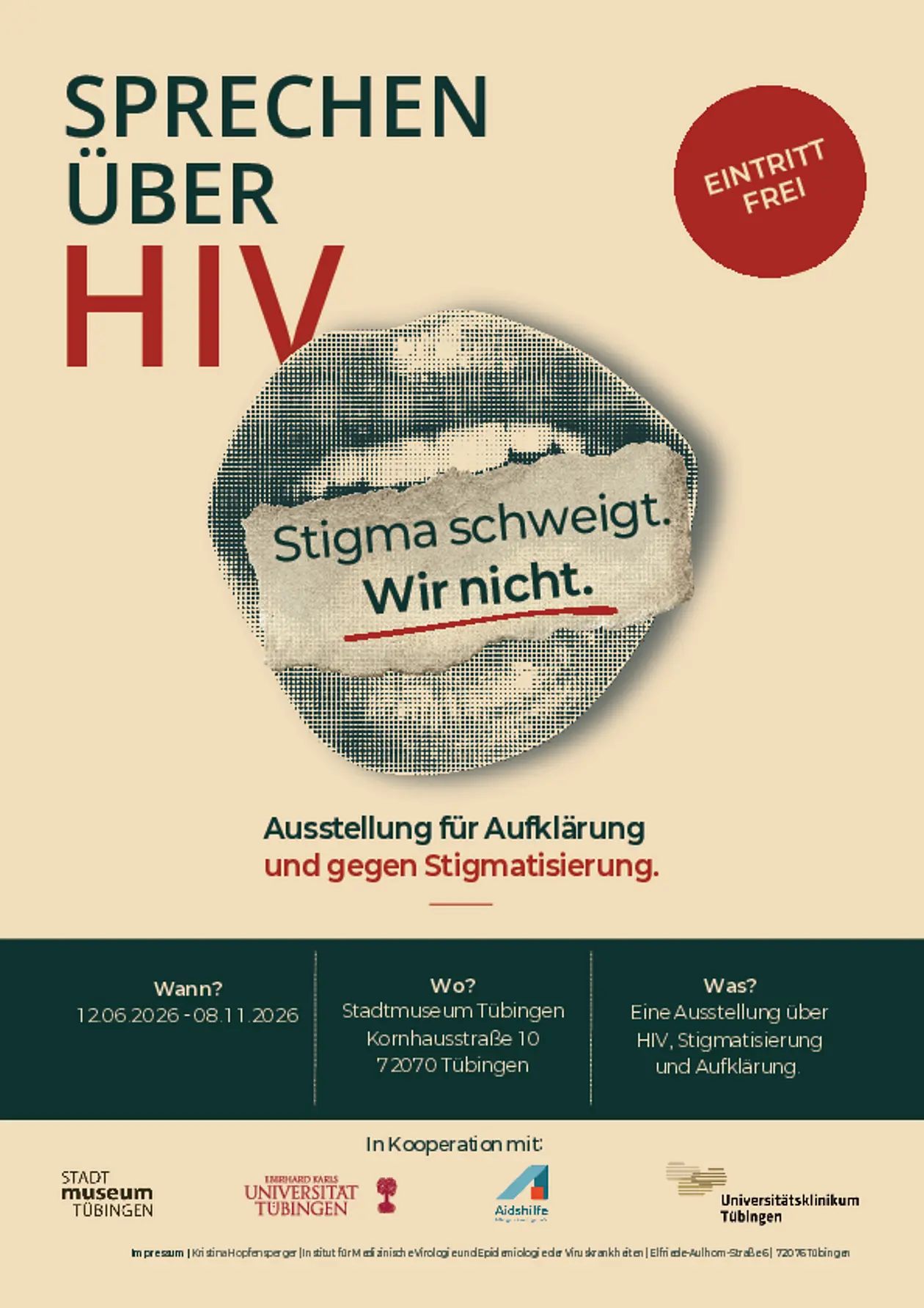 Plakat zur Veranstaltung "Sprechen über HIV"
