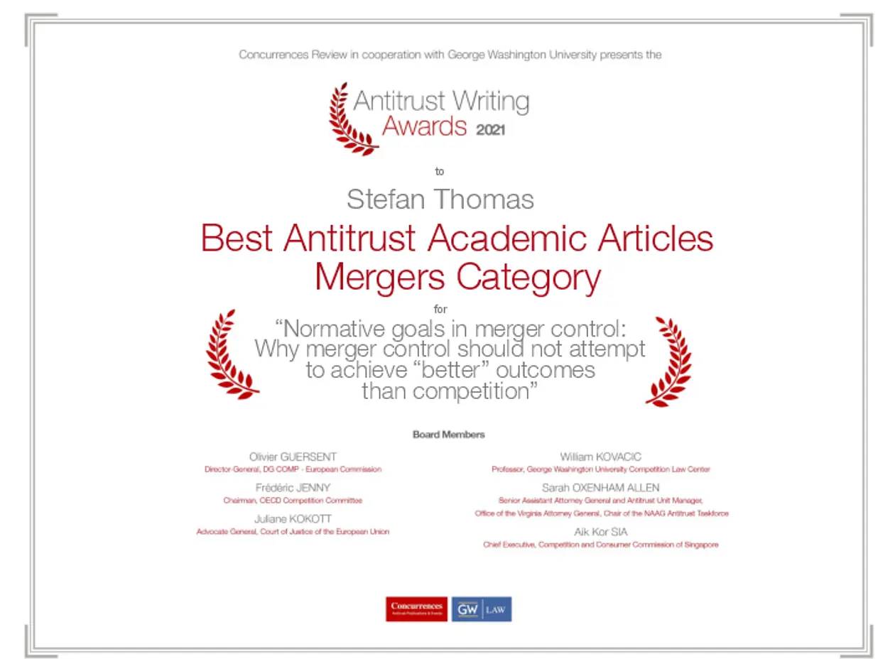 AWA 2021 Certificate (Academic - Mergers)