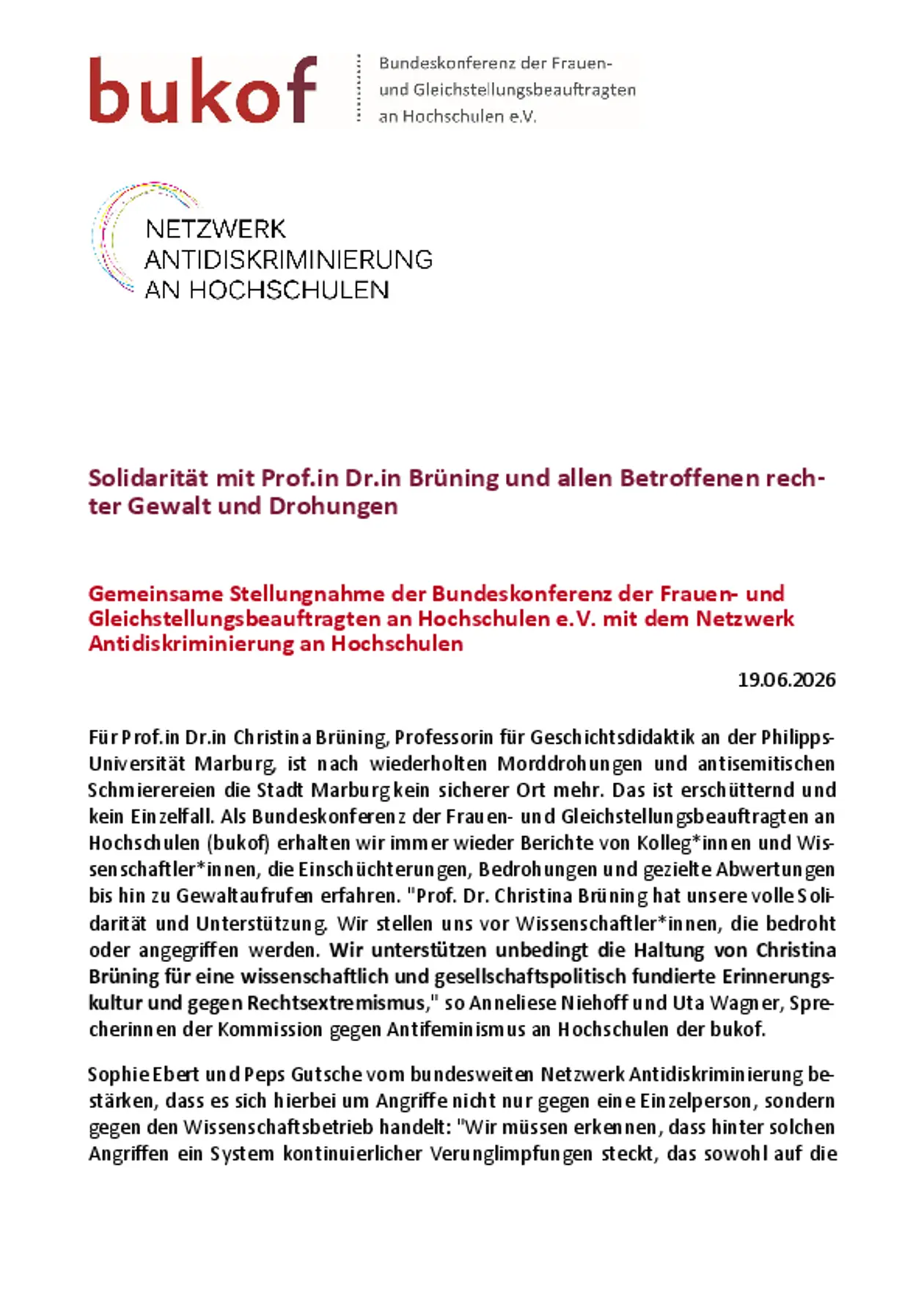 Stellungnahme der bukof et al.