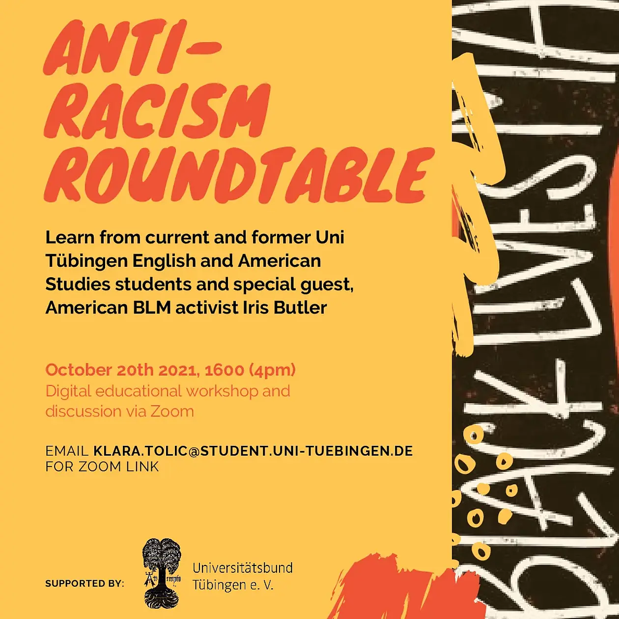 Poster of anti-racism event