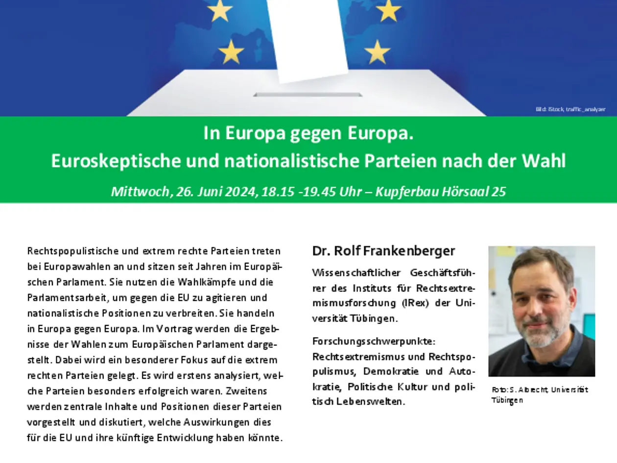 Das Dokument zeigt das Plakat zum Vortrag.