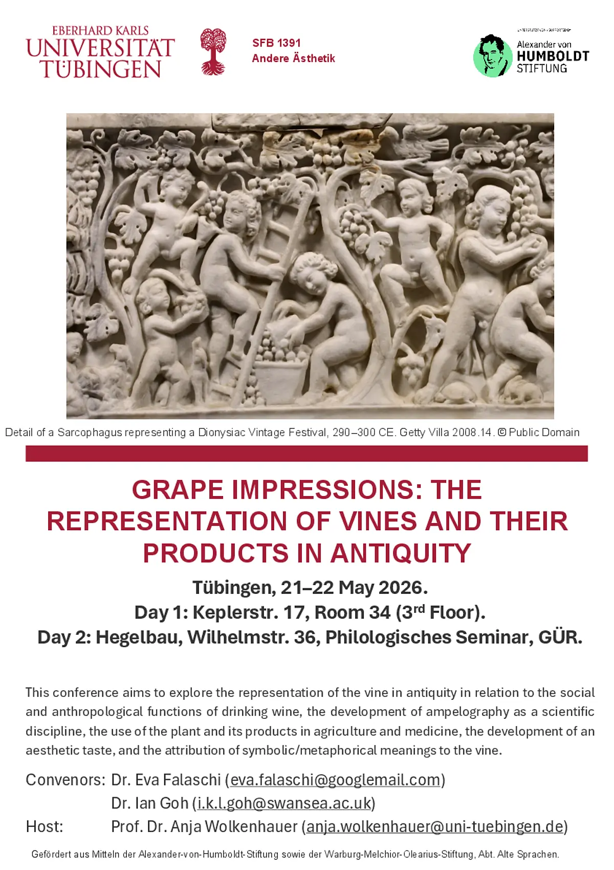 Ankündigung der internationalen Tagung "Grape impressions"